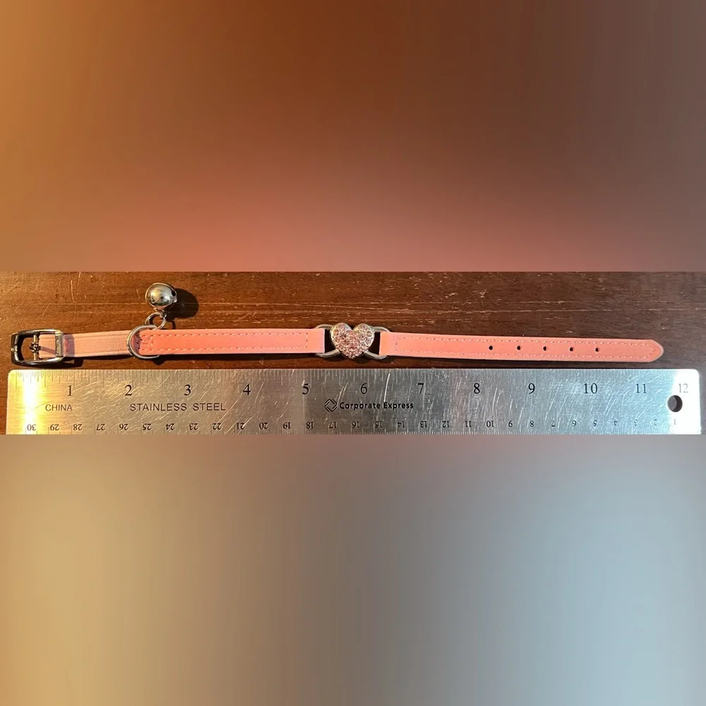 Cat Collar Pink Sparkling Heart